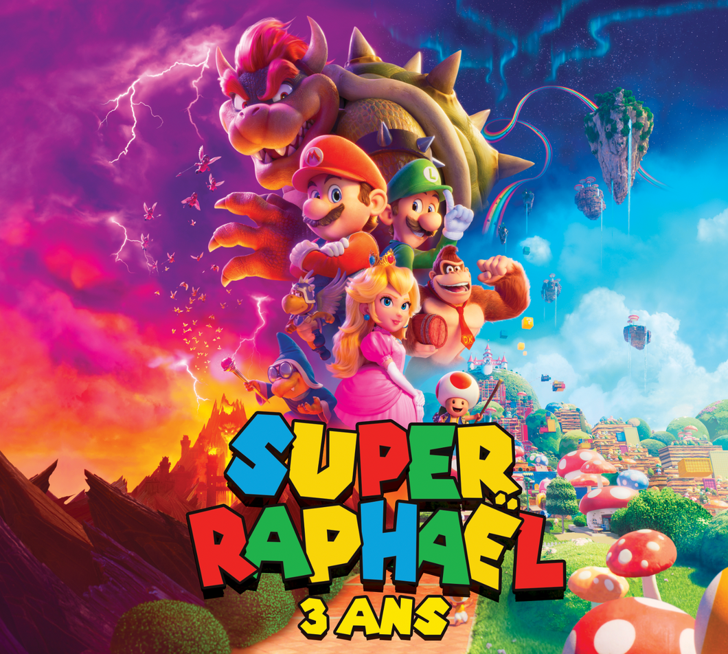 Toile thème Mario pour le 27/04/2025 - 90x100
